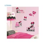 استیکر دیوار اتاق کودک RoomMates مدل Minnie Loves Pink