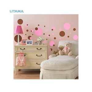 استیکر دیوار اتاق کودک RoomMates مدل Just Dots Pink and Brown